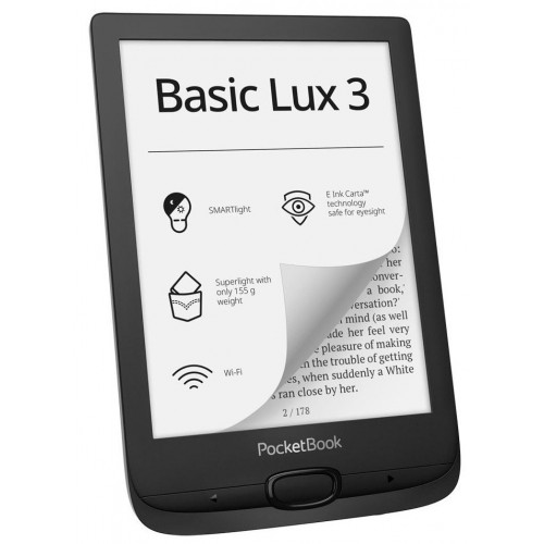 Pocketbook Basic Lux 3 PB617, 6", Черен
