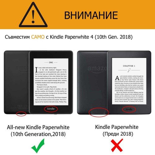 Калъф Smart за Kindle Paperwhite 4 (2018), Черен