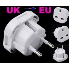 Зарядно устройство, EU към UK plug, Бял