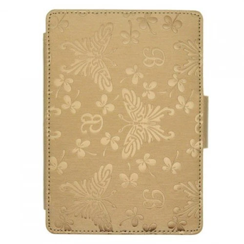 Калъф за Kindle Paperwhite с щампи на пеперуди, Златист