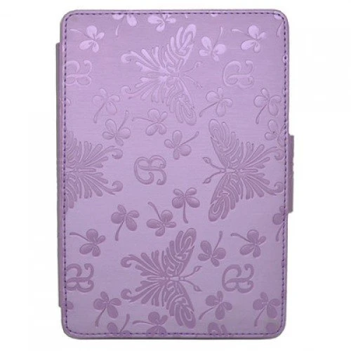 Калъф за Kindle Paperwhite с щампи на пеперуди, Лилав