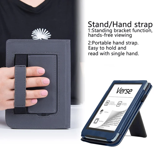 Калъф GARV Stand за Pocketbook Verse Lite, Тъмносин