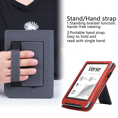 Калъф GARV Stand за Pocketbook Verse Lite, Червен Калъф GARV Stand за Pocketbook Verse Lite, Червен