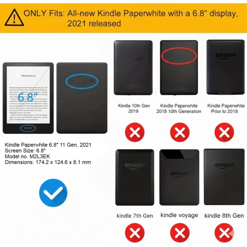 Калъф GARV Smart за Kindle Paperwhite 5 (2021), Червен