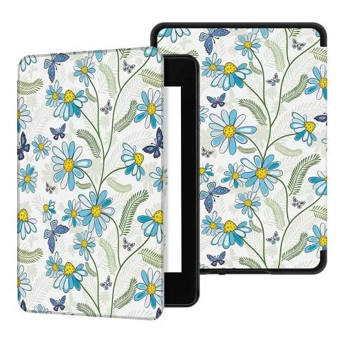 Калъф GARV Slim за Kindle 2019, Blue Flowers