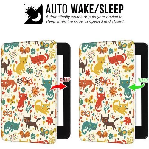 Калъф GARV Slim за Kindle Paperwhite 4 (2018), Playing Cats