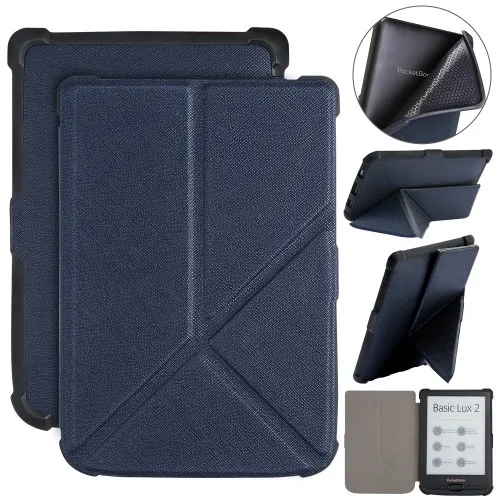 Калъф GARV Origami за PocketBook Basic Lux 2, Тъмносин