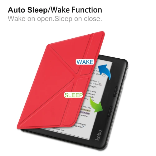 Калъф GARV Origami за Tolino Vision Color, Червен