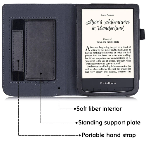 Калъф GARV Stand за Pocketbook Basic Lux 2, Черен