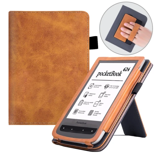 Калъф GARV Stand за Pocketbook Basic Lux 2, Кафяв Калъф GARV Stand за Pocketbook Basic Lux 2, Кафяв