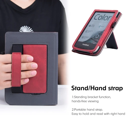 Калъф GARV Stand за Pocketbook Basic Lux 2, Червен