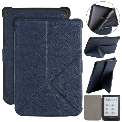 Калъф GARV Origami за PocketBook Basic Lux 3, Тъмносин