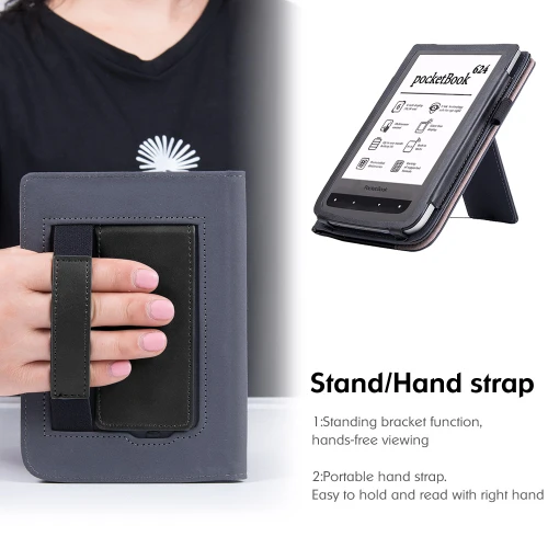 Калъф GARV Stand за Pocketbook Basic Touch, Черен