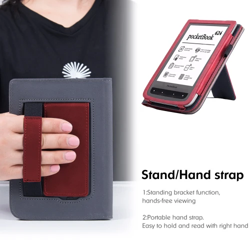 Калъф GARV Stand за Pocketbook Touch Lux 2, Червен