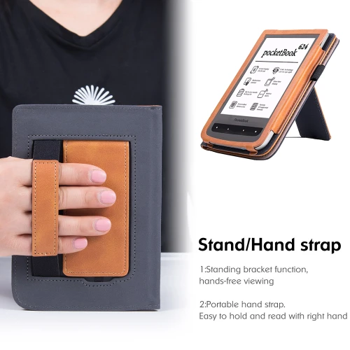 Калъф GARV Stand за Pocketbook Touch HD 3, Кафяв