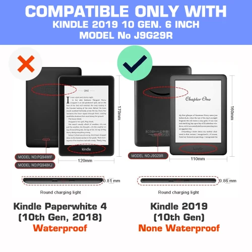 Калъф GARV Slim за Kindle 2019, Blue Flowers