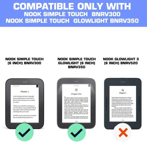 Калъф за Nook Simple Touch/Glowlight с магнитно закопчаване, Черен
