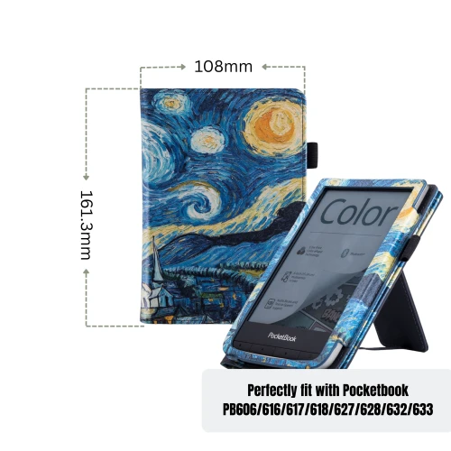 Калъф GARV Stand за Pocketbook Basic Lux 2, Starry Night