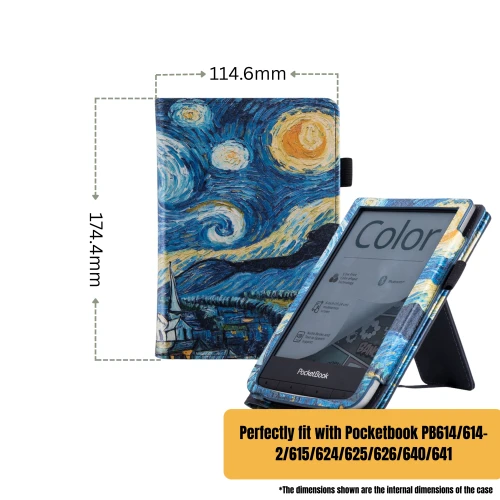 Калъф GARV Stand за Pocketbook Basic Touch 2, Starry Night
