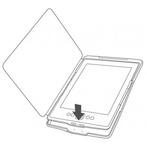 Калъф за Kindle 4/5 с вградена лампичка, Кафяв