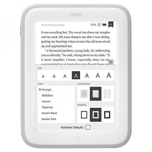 Nook GlowLight, Wi-Fi, 212 ppi, Бял