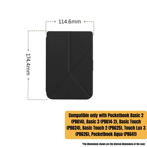 Калъф GARV Origami за PocketBook Basic 3, Черен