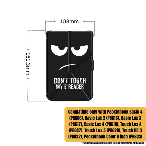 Калъф GARV Origami за PocketBook Touch Lux 4, Angry Face